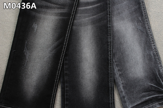 10,4 uncji Bawełna Poliester Elastan Denim Tkanina Wysoka rozciągliwość 62/63 '' Sanforyzacja Czarny tył