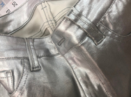 Powierzchnia tkaniny PU denim dla kobiet dżinsy kurtka kolor srebrny kolor złoty kolor niebieski kolor różowy na zamówienie w Chinach