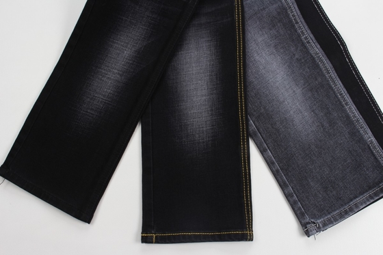 11.9 oz czarny i czarny tył krzyżówka slub dżinsów tkanina