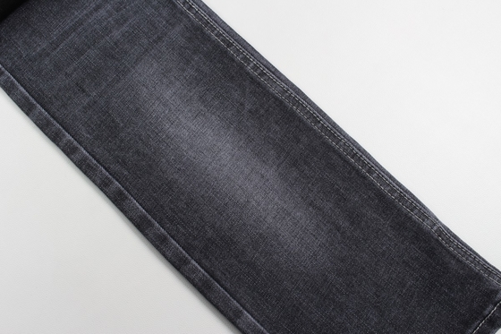 11.9 oz czarny i czarny tył krzyżówka slub dżinsów tkanina