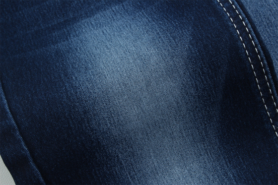 10.5 Oz Satyn Denim tkanina dla kobiet Jeans High Stretch Super Dark Blue