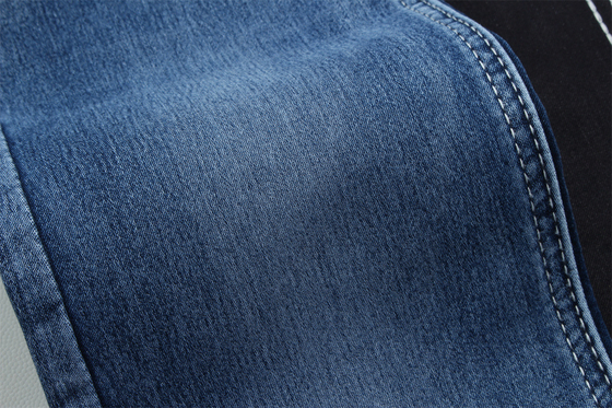 10.5 Oz Satyn Denim tkanina dla kobiet Jeans High Stretch Super Dark Blue