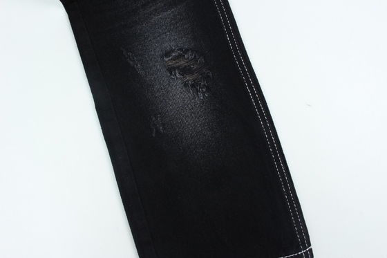 10.5 oz 100% bawełny czarny i czarny z tyłu sztywne dżinsy tkanina