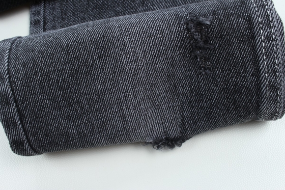10.5 oz 100% bawełny czarny i czarny z tyłu sztywne dżinsy tkanina