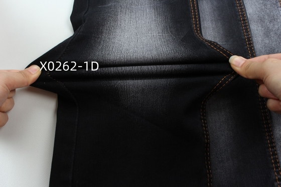 9.6 Oz Czarny wysoki rozciąg Satyn Woven Denim Tkanina Do Jeansów