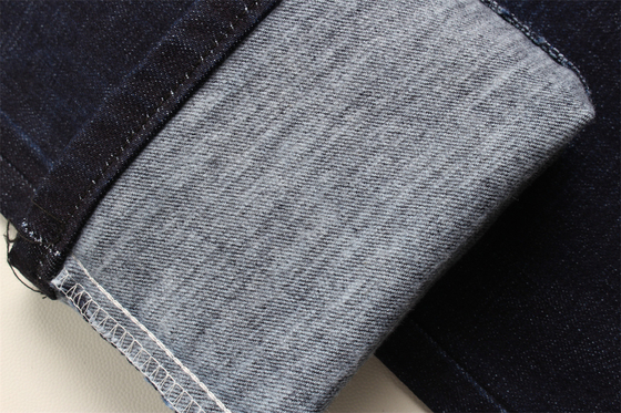 11.8 Oz Cross Slub Cotton Mixed Spandex Blue Denim Fabric For Man Jeans Stretch India Market Style Desizing Fleecing