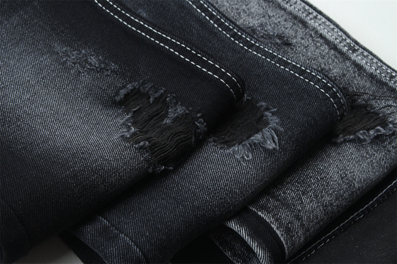 11.5oz Denim Tkanina sztywna 56%C 44%P Czarny I Czarny tylna strona dla marki stylu Jeans Boyfriend Style Soft Touch