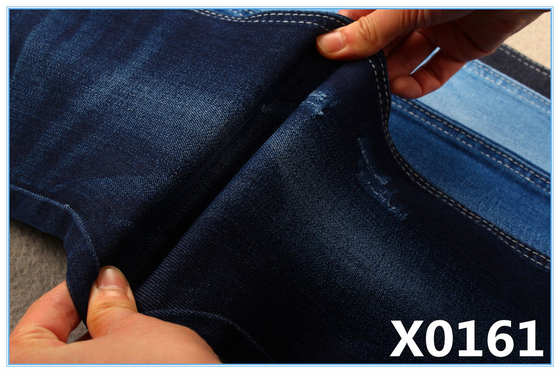 Indigo Blue High Stretch Slub Denim Tkanina Do Jeansów