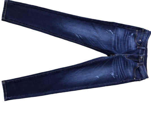 Indigo Blue High Stretch Slub Denim Tkanina Do Jeansów