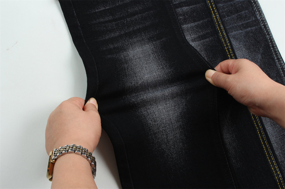 Czarny Czarny bawełniany poliester rayon Spandex Denim Tkanina dla dżinsów