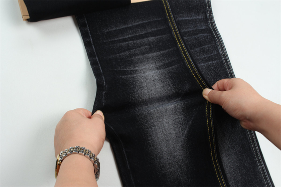 Czarny Czarny bawełniany poliester rayon Spandex Denim Tkanina dla dżinsów