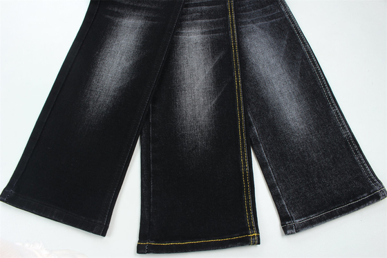 Czarny Czarny bawełniany poliester rayon Spandex Denim Tkanina dla dżinsów