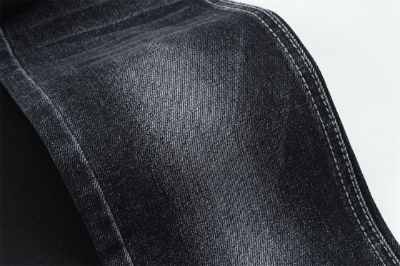Czarny Czarny bawełniany poliester rayon Spandex Denim Tkanina dla dżinsów