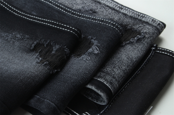 11.5oz Denim Tkanina sztywna 56%C 44%P Czarny I Czarny tylna strona dla marki stylu Jeans Boyfriend Style Soft Touch