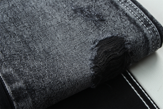 11.5oz Denim Tkanina sztywna 56%C 44%P Czarny I Czarny tylna strona dla marki stylu Jeans Boyfriend Style Soft Touch