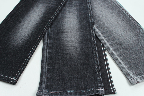 190 Cm Ring Slub Sulphur Black Stretch Denim Tkanina dla mężczyzn Jeans