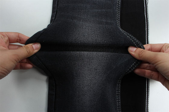 Całkowita lycra satynowa tkanina czarna czarna wysoka rozciągłość tkanina denimowa