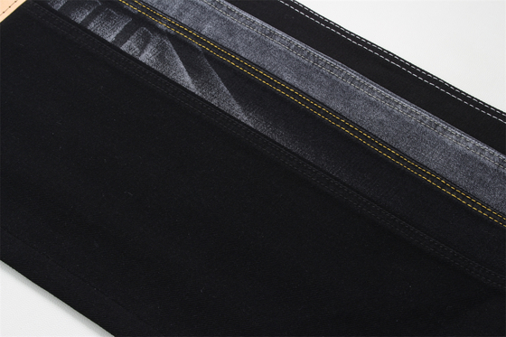 10.5oz Czarny Denim Tkanina sztywna 100% Bawełna Czarny I Czarny tylna strona dla stylu Jeans Boy Friend Style Miękkie dotyku dłoni kobiety