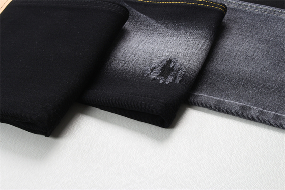10.5oz Czarny Denim Tkanina sztywna 100% Bawełna Czarny I Czarny tylna strona dla stylu Jeans Boy Friend Style Miękkie dotyku dłoni kobiety