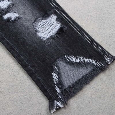 9.8oz Siarki Czarny Warp Slub Denim tkanina 100% bawełna desizing jeans tkanina