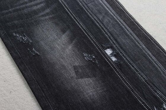 9.8oz Siarki Czarny Warp Slub Denim tkanina 100% bawełna desizing jeans tkanina