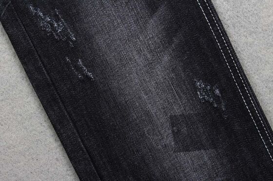 9.8oz Siarki Czarny Warp Slub Denim tkanina 100% bawełna desizing jeans tkanina