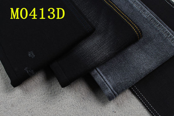 Dobra cena 11.5oz Crosshatch Sulfur Black Denim Tkanina dla dżinsów 2% Spandex High Stretch 58/59