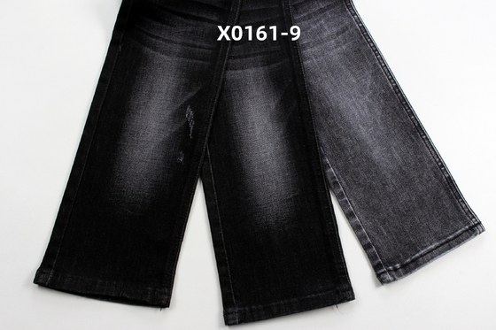 10.5 Oz Czarny wysoki rozciąg Warp Slub Denim Tkanina dla dżinsów