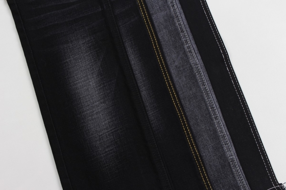 11.9 oz czarny i czarny tył krzyżówka slub dżinsów tkanina