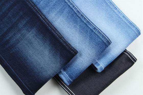 Dobra cena 10 Oz Super Stretch Denim Tkanina Dla Lato Mężczyzna Jeans Baweł Polyester Rayon Spandex szorstki i dziki w Internecie