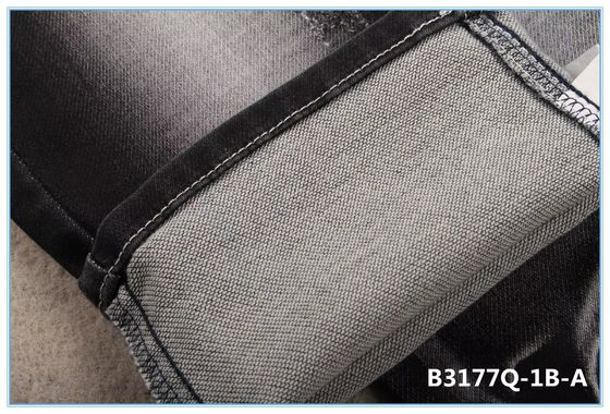 9.3oz podwójny warstwy rozciągania tkaniny denimowej dla dżinsów jak dziane Mercerizing Finish Siarka Czarny